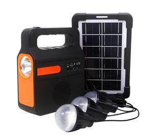 Kit Solar Portátil Linterna Radio Bluetooth MP3 3 Ampolletas LED Panel Carga Emergencia Camping