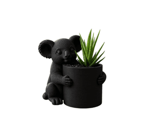 Macetero Decorativo Hogar- Forma Koala 17 cm Negro