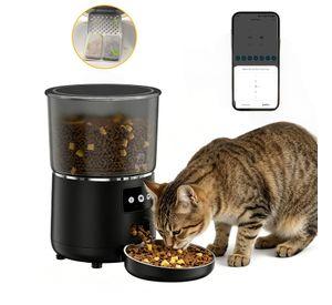 Dispensador Alimentador Automatico Perro Gato Wifi 4l Negro