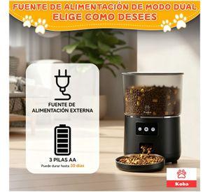 Dispensador Alimentador Automatico Perro Gato Wifi 4l Negro