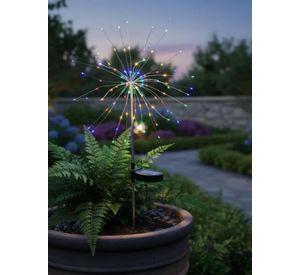 Pack 2 Luces Solares Led Exterior Fuego Artificial Jardín