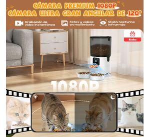 Dispensador Alimento Automatico Mascota Camara 1080p Wifi 7l Blanco