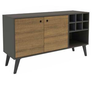 Rack TV 55" Ibiza grafito/café