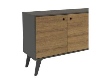 Rack TV 55" Ibiza grafito/café