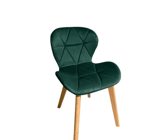 Silla de Comedor Mariposa Tapizada en Felpa Terciopelo Nordico con patas de madera