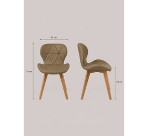 Pack 6 Sillas de Comedor Mariposa Tapizada en Felpa Terciopelo Nordico con patas de madera
