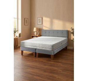 Cama Europea Zen Best 2 Plazas 190 Cm Colchon Espuma Con Funda Velvet+ Respaldo