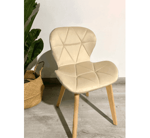 Pack 4 Sillas de Comedor Mariposa Tapizada en Felpa Terciopelo Nordico con patas de madera