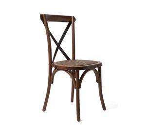Silla Comedor Bistr Madera Rat n Apilable Crossback Nogal