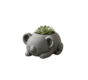 Macetero Decorativo Hogar- Koala Durmiente 10 cm Gris