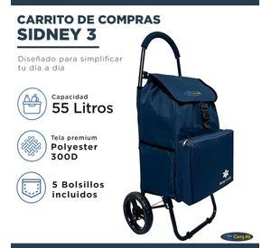 Carrito De Compras Plegable Carry All Sidney 03 55 Lts Bolsillo Cooler Azul