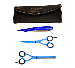 Kit Tijeras Peluquer a Henbor 6 Microdentada Y Esculpidora Con Estuche