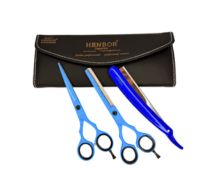 Kit Tijeras Peluquer a Henbor 6 Microdentada Y Esculpidora Con Estuche