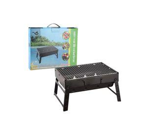 Parrilla Portátil A Carbón Plegable Para Camping Y Asado 36x29cm