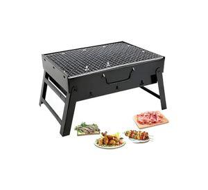 Parrilla Portátil A Carbón Plegable Para Camping Y Asado 36x29cm