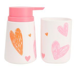 Set accesorio baño Kids corazones 2 Piezas