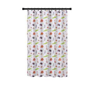 Cortina baño Animales letras 180x180 cm