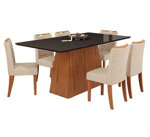 Juego comedor 6 sillas Dulce Julia 80x180x90 cm