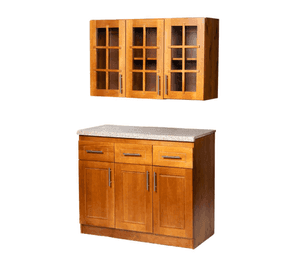 Mueble de Cocina Set Elevacion y base Berin Madera Nogal 3 Puertas