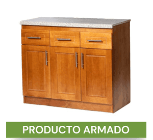 Mueble de Cocina Berin Madera Nogal Base 3 Puertas