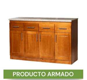 Mueble de Cocina Berin Madera Nogal Base 4 Puertas