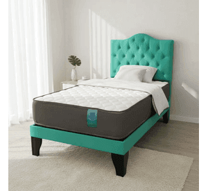 Cama 1,5 Plazas Ovalada 105X190cm + Respaldo Turqueza + Colchon Flobal