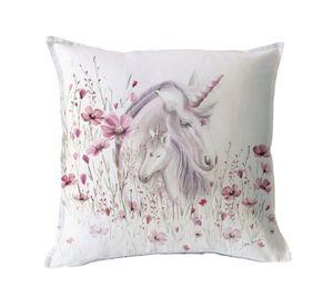 FUNDA COJÍN ALGODÓN UNICORNIO 45X45