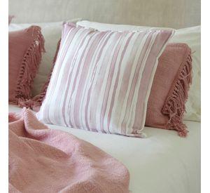 FUNDA COJÍN ALGODÓN TRAMA LINEAL PALO DE ROSA 45X45