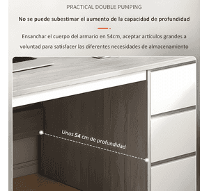 Escritorio con cajones de madera para oficina 100cm Marrón