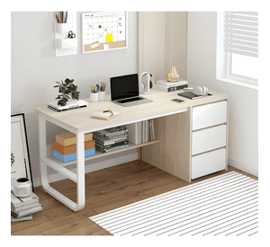 Escritorio pata metal oficina cajon 140x50x74cm homer design