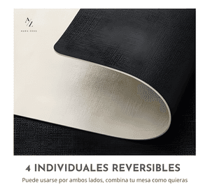 Set 4 individuales impermeable ecocuero antimancha 2 en 1 #2
