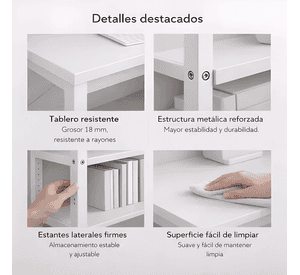 Escritorio h oficina madera espesor 18mm 120cm x 55cm x #3
