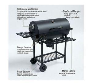 Parrilla A Carb n M vil Con Term metro Acero Inoxidable