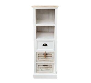 Mueble Lateral Estante Blanco Madera