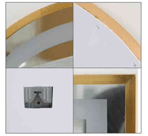 Espejo Arqueado LED Marco Dorado