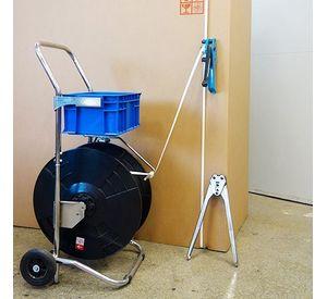 Dispensador H–83 para zuncho PP A200 con Ruedas y Bandeja