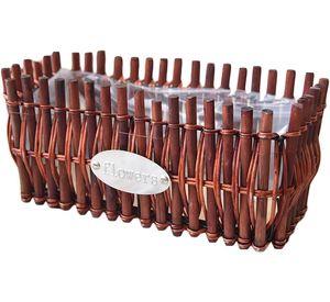 Canasta Mimbre Cesta Tejida Flores Plantas Artificiales Lau