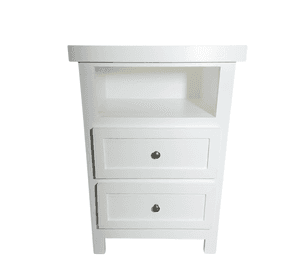 VELADOR DORMITORIO LIBRERO VICENZA 2 CAJONES BLANCO RUSTICO