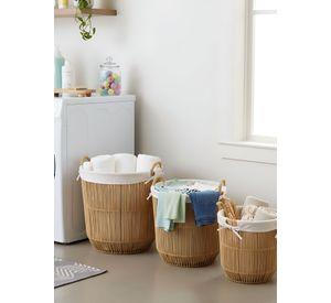 Set 3 Cestos Almacenamiento Decorativos Natural Hogar Jhn