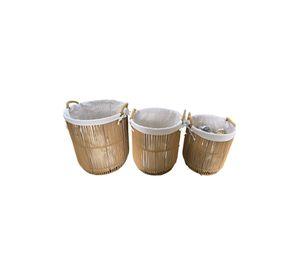 Set 3 Cestos Almacenamiento Decorativos Natural Hogar Jhn