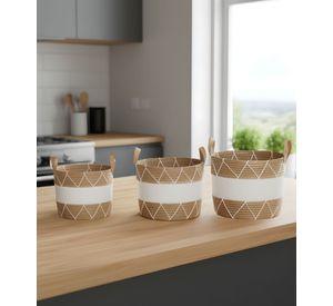 Set 3 Canasto Decorativo Cesto Almacenamiento Moderno Jhn