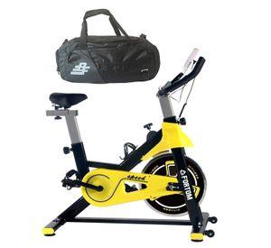 Bicicleta Spinning Black/Yellow + Bolso Deportivo