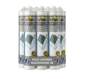Pack 6 Sellador Tapagotera Profesional Fullsello Pega Mojado Gris Oscuro