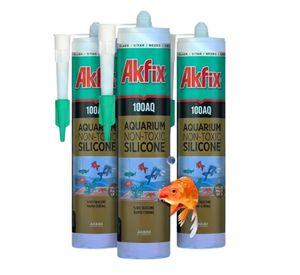Pack 3 Silicona Acuarios Akfix 100aq No Toxica Peces Pro