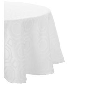 Mantel Redondo Flor De Lis Blanco