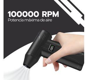 Soplador de Aire Inalámbrico 100000 RPM Limpiador de Polvo para PC Teclado Cámara Auto Negro