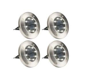 Pack X4 Luz Solar 8 Led Con Estaca Exterior Jardin