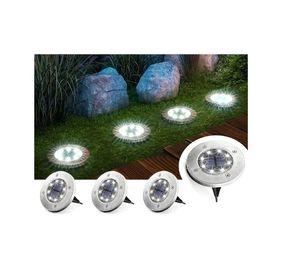 Pack X4 Luz Solar 8 Led Con Estaca Exterior Jardin