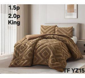 Cobertor de Invierno con Chiporro Jacquard Cutting 1,5 Plaza Cafe