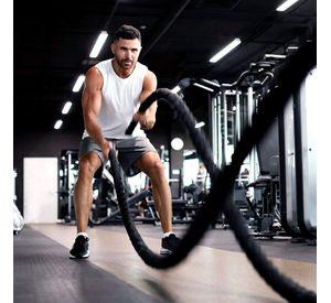Cuerda Funcional Negra Mangos Crossfit Oferta 38mm X 9 M